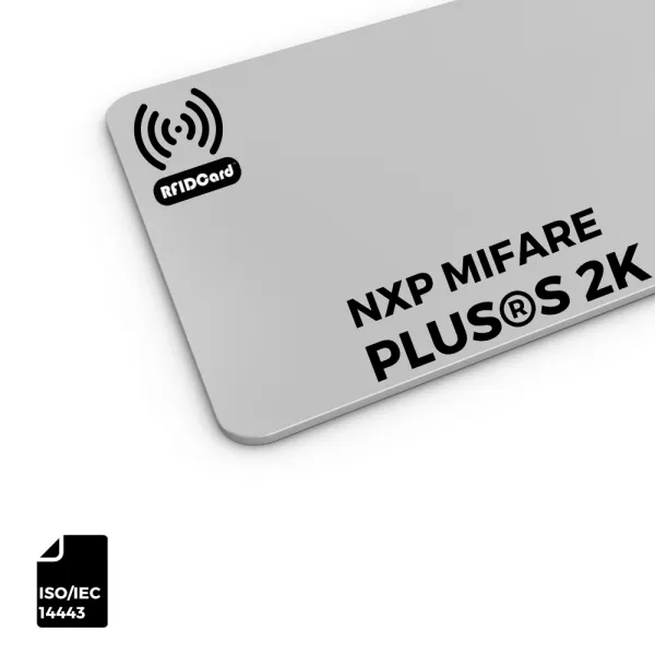 Professional HF RFID Card featuring NXP MIFARE Plus S 2K technology for secure MIFARE Classic system migration.