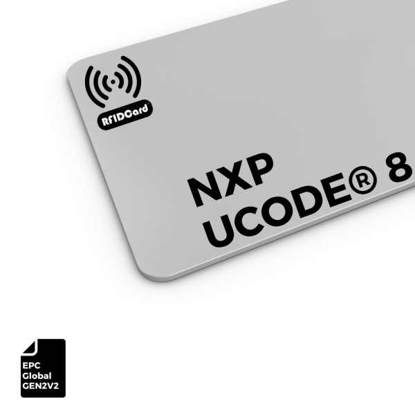 High-performance UHF RFID Card featuring NXP UCODE 8 technology with EPCglobal Gen2v2 compliance for retail and supply chain.