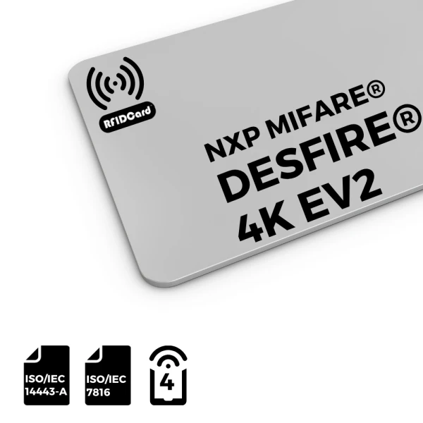 Premium HF RFID Card with MIFARE DESFire EV2 4K chip for high-security access and smart payment systems.