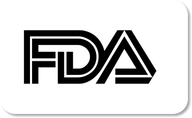 safe-FDA A close-up view of a bold black FDA regulatory compliance stamp encased in a rounded rectangle badge