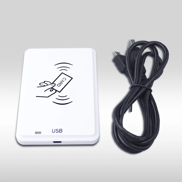 AZ-RL863 Desktop HF RFID Reader with high-quality USB connection cable for stable data transfer.