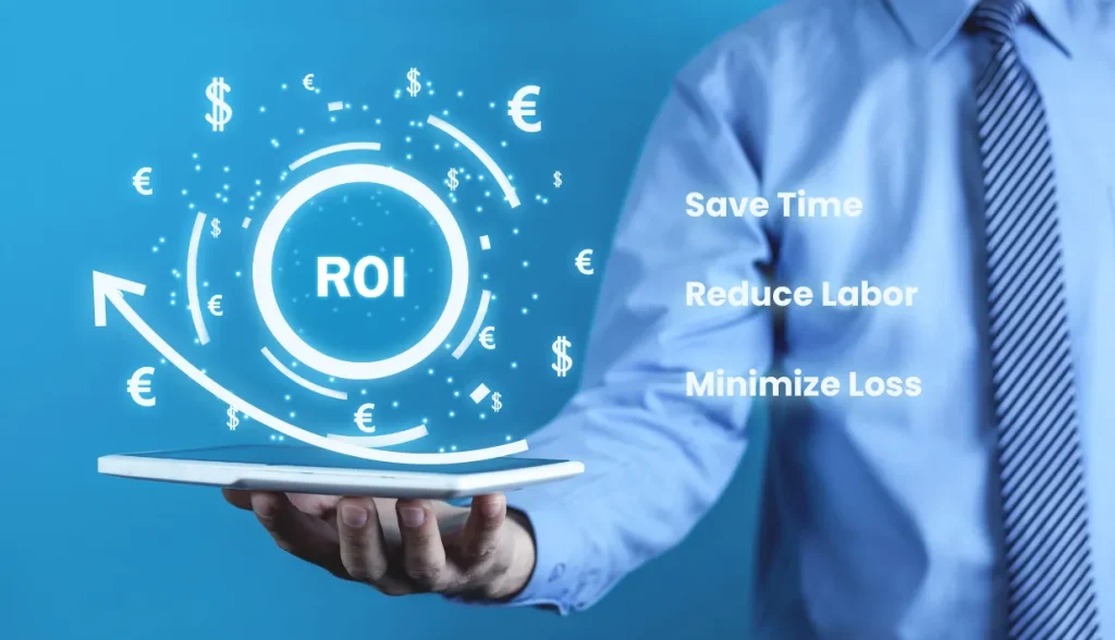 Infographic showing ROI and cost savings of using NFC technology in business operations.