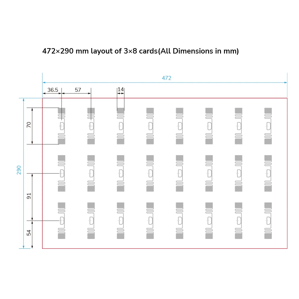 Eco-friendly Inlay Sheet UHF-layout-of-3-8 UHF RFID Inlay Sheet 3 8mm layout for reliable performance