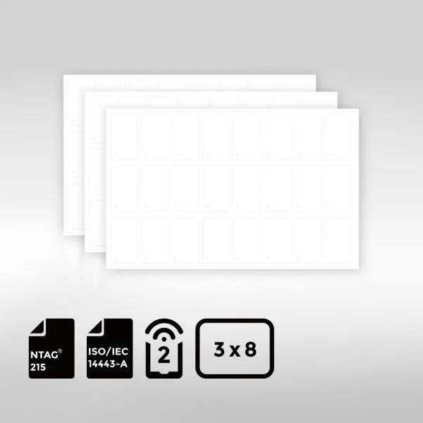 Sustainable 3 8mm layout of NXP NTAG 213 BioPoly Vinyl NFC Inlay Sheet