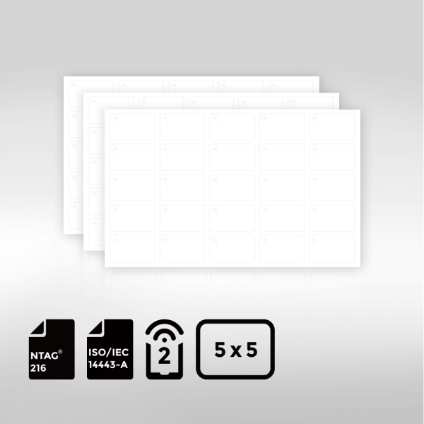 High-capacity and eco-friendly 5 5mm layout of NXP NTAG 216 BioPoly Vinyl RFID Inlay Sheet