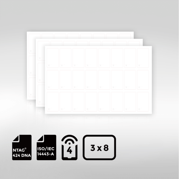 Secure and eco friendly 3 8mm layout of NXP NTAG 424 DNA BioPoly Vinyl RFID Inlay Sheet