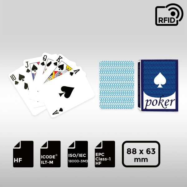 NXP ICODE ILT-M RFID Playing Cards designed with HF 13.56 MHz technology for gaming tracking and interactive applications