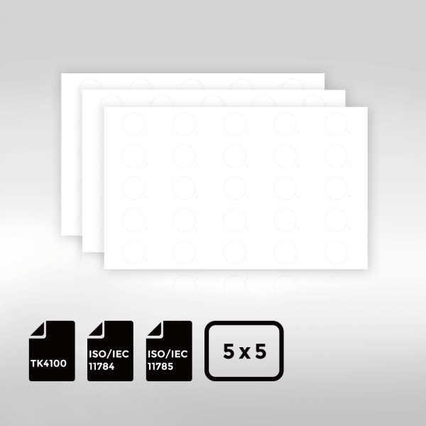 5 5mm layout of TK4100 BioPoly Vinyl RFID Inlay Sheet reliable 125 kHz performance and eco friendly integration