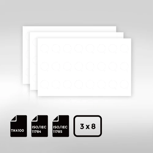 TK4100 BioPoly Vinyl RFID Inlay Sheet 3 8mm layout eco friendly design with 40 bit secure ID and reliable 125 kHz performance
