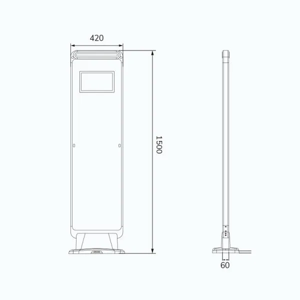 Q410PF UHF RFID Gate Reader dimensions for space efficient deployment