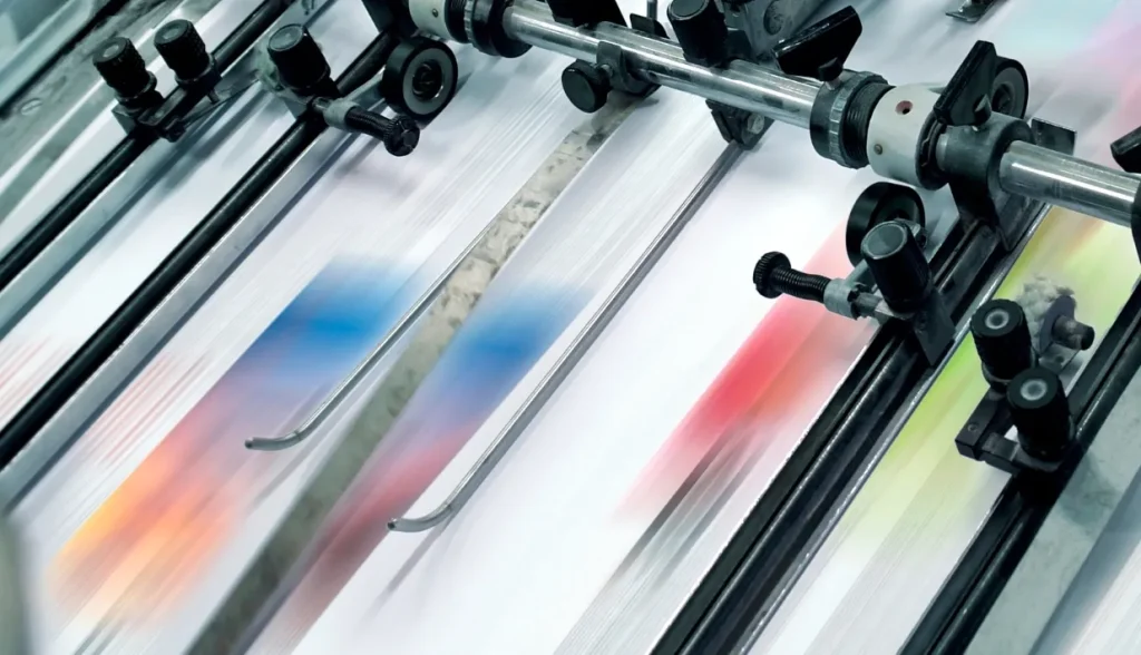 High-speed printing process for producing customized RFID cards.