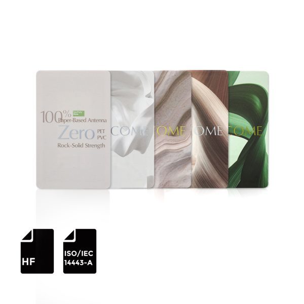 BioPoly Stone RFID plastic free Card with paper based antenna for eco friendly access control