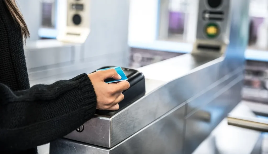 Passenger use ISO 7810 cards as transit cards