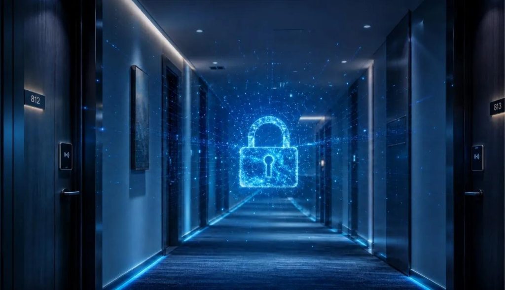 Define the required security level for an RFID hotel key card access system